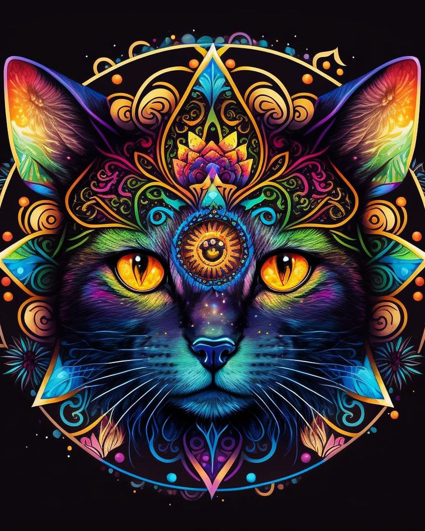 Mysterious Cat Diamond Painting Art