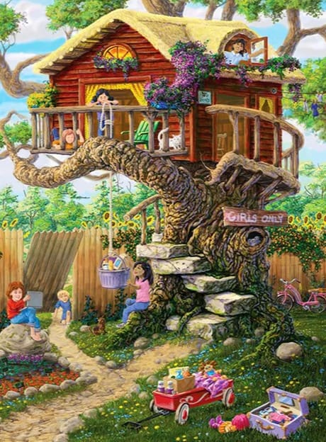 Outdoor Tree House Diamond Painting For Girls