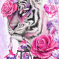 Pink Floral Tiger With Birds Best Bead Art Kits