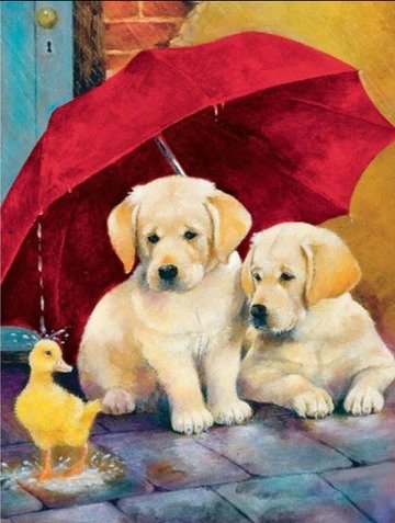 Puppies In Rain Bead Painting Kit