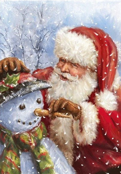 Santa And Snowman Diamond Bead Art