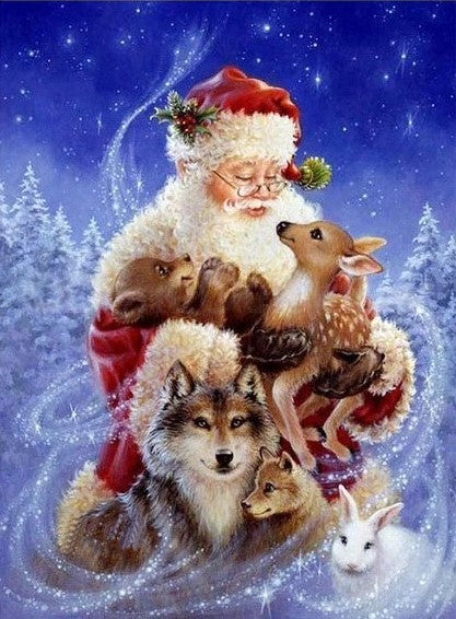 Santa With Animals Bead Painting Kit