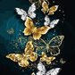 Silver And Gold Butterfly Diamond painting Art