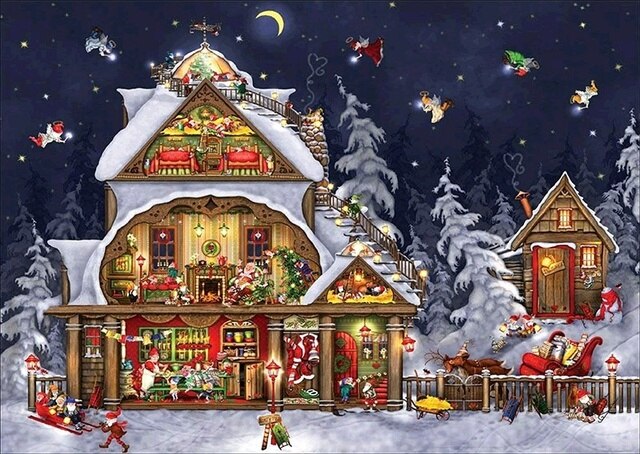 Snowy Christmas House-Bead Painting Kit 