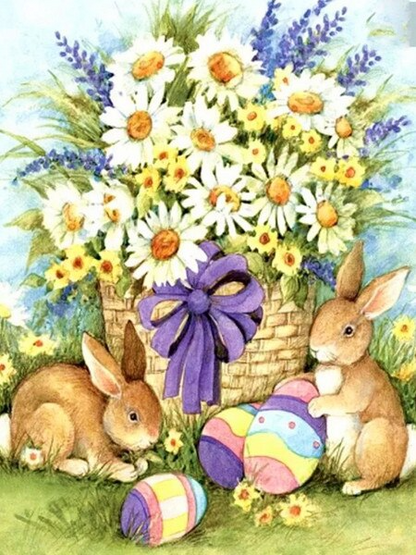 Spring Easter Bunnies Diamond Art Kit