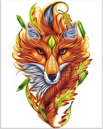 Stunning Fox-Diamond Bead Art