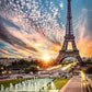 Sunset View From Eiffel Tower Diamond Bead Art