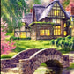 The Cottage With Garden Pond Diamond Painting