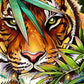 Tiger In Bush - Animal Diamond Art