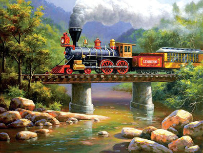 Train On Bridge - Diamond Art Kits For Adults