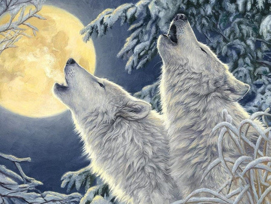 Heulende Wölfe – Bestes Diamantgemälde 
