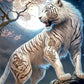 White Tiger In Moonlight Best Diamond Bead Art